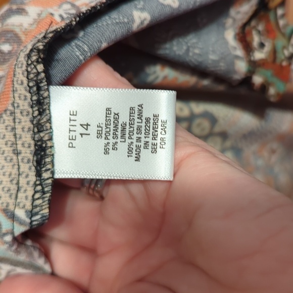 NWT Roz & Ali 3/4 Sleeve Fit & Flare Patchwork Dress - Picture 6 of 10